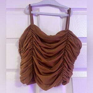 Ruched Brown Women's Top
